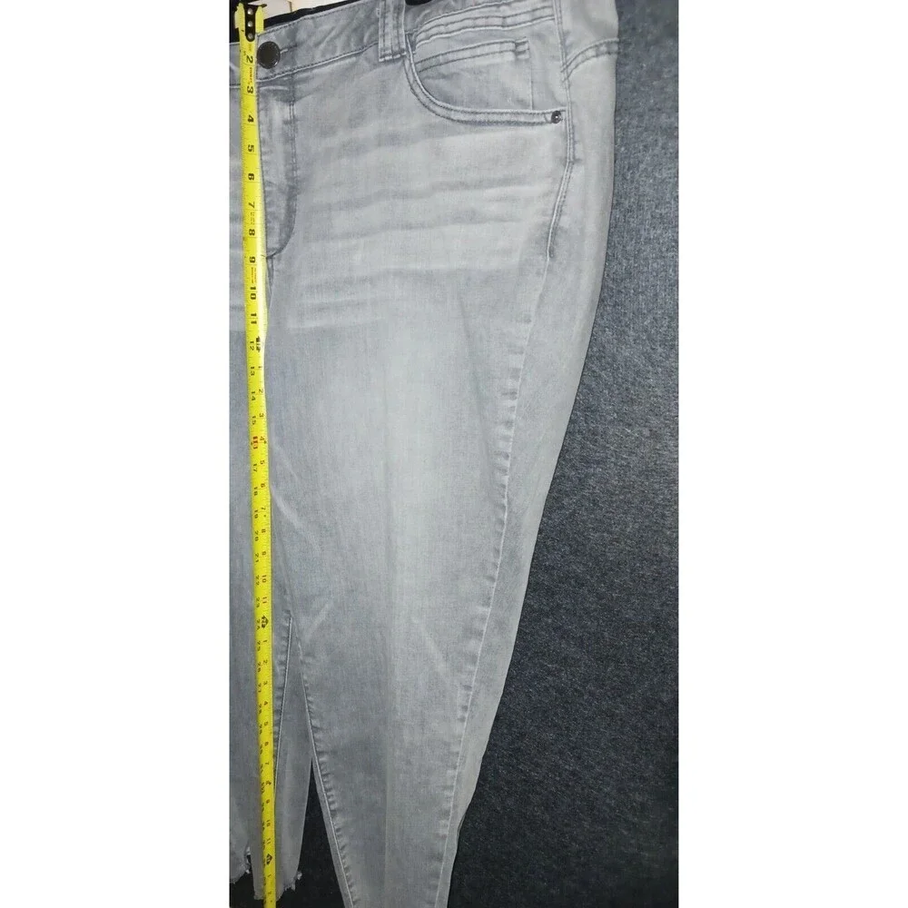 Democracy Ab Technology Jeans Womens 24W Grey Distressed Slimming High Rise - Picture 10 of 11
